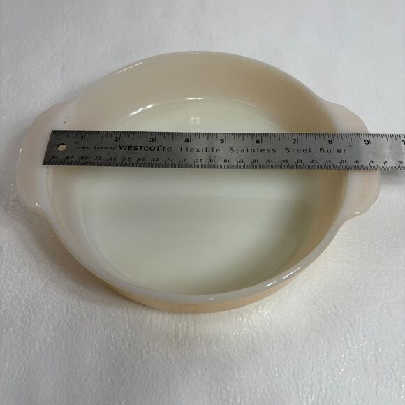 Vintage Fire King Anchor Hocking Peach Lustr 8” Cake Baking Casserole Dish #450 - Picture 5 of 10